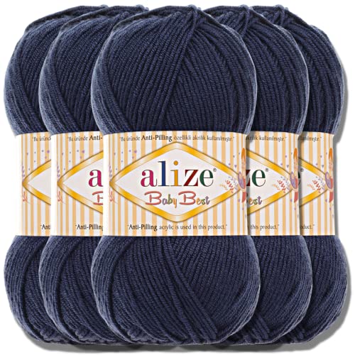 Hobby YARN Alize Baby Best Batik 5x 100g Türkische Premium Wolle Babywolle (Marina | 58) von Hobby YARN