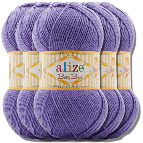 Hobby YARN Alize Baby Best Batik 5x 100g Türkische Premium Wolle Babywolle (Periwinkle | 851) von Hobby YARN