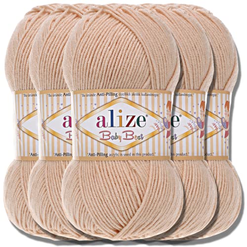 Hobby YARN Alize Baby Best Batik 5x 100g Türkische Premium Wolle Babywolle (Polvo | 382) von Hobby YARN