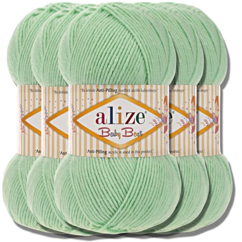 Hobby YARN Alize Baby Best Batik 5x 100g Türkische Premium Wolle Babywolle (Verde| 41) von Hobby YARN