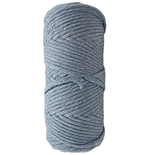 Hobby YARN Premium Makramee Garn - 3mm, Baumwollseil 250g, 100% Baumwolle, Makramee-Schnur Bastelschnur zum Aufhängen, Pflanzenaufhänger, Basteln, Stricken (Blue) von Hobby YARN