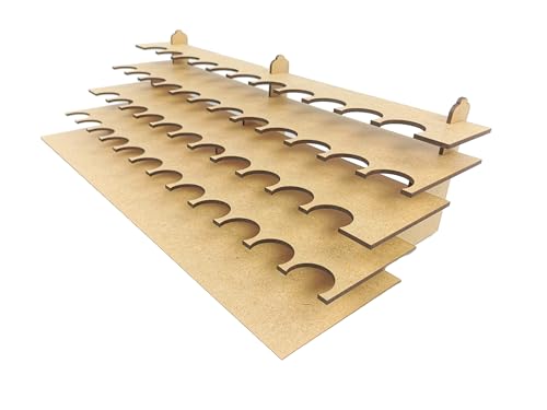 HobbyHold Holz Modellfarben-Organizer Stufenregal mit 46 Löchern für 26mm Farbe - Ideal für Vallejo, AMMO - Farbständer 26mm - Paint rack Organisator - Farbregal - Farbhalter Rack - Organizer (26mm) von HobbyHold