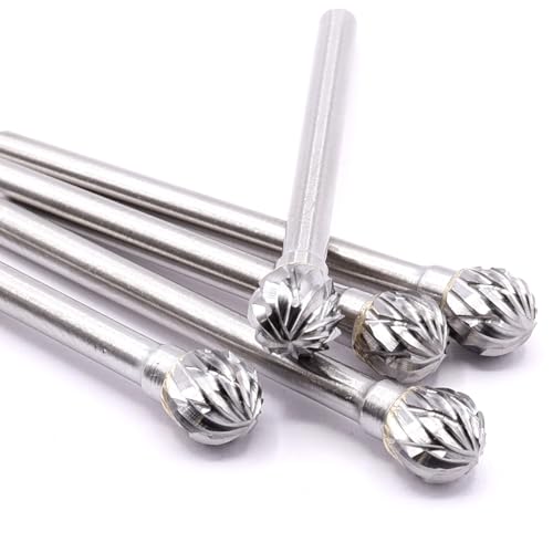 5x VHM Vollhartmetall Fräskopf Kugel 6mm x 6 mm Fräser Gravur für Dremel Proxxon Zubehör Multiwerkzeug von HobbyPower24