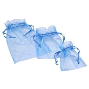 CREApop Organza-Säckchen blau 8 x 10 cm, Btl. a 12 St.,gastgeschenke von Hobbyfun