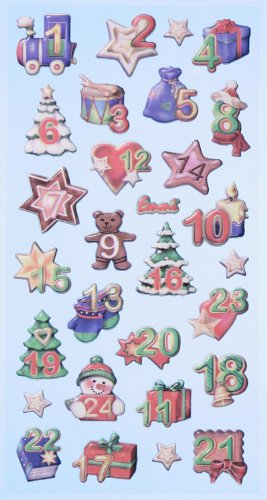 Creapop Sticker Softysticker * Adventszahlen Adventskalender * Aufkleber von Hobbyfun