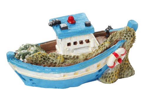 Fischerboot 6,5 cm, blau/Weiss von Hobbyfun
