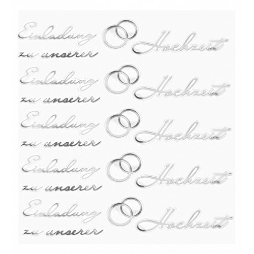 Hobby-Design Sticker , Einladung Hochzeit, silber von Hobbyfun