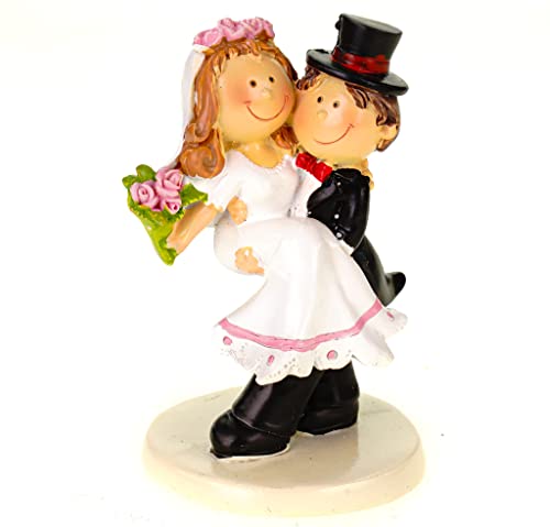 Hochzeitspaar Hochzeit Figur Deko Brautpaar Mann trägt Frau 10 cm von Hobbyfun