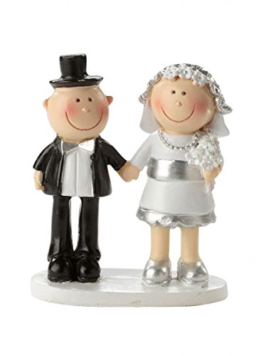 Hochzeitspaar Silberhochzeit 25 Jahre Deko Tortendeko 5,5 cm Hochzeit von Hobbyfun