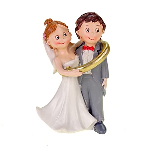 Hochzeitspaar im Ring Hochzeit Figur Deko Brautpaar 8 cm von Hobbyfun