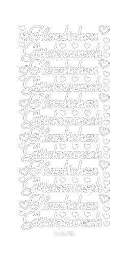 "Konturensticker ""Herzlichen Glückwunsch II"" gold-glänzend" von Hobbyfun