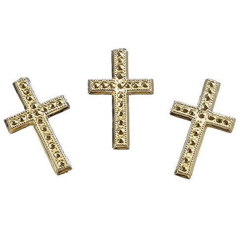 Streuteile: Kreuz, gold, ca. 3cm, 6 Stück von Hobbyfun