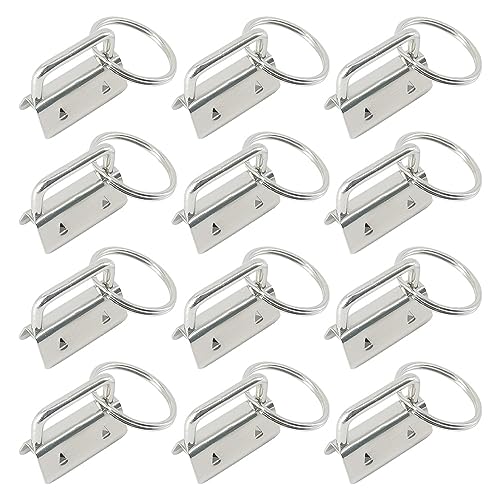 Hocansen 30 Stück Schlüsselband Rohling Schlüsselanhänger Clip 32mm Bandschwanzklemme für DIY Handarbeit,Gurtband und Schlüsselringen (32mm/Silber) von Hocansen