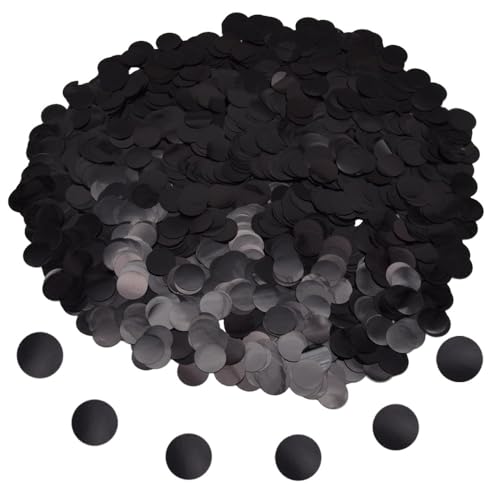 Hocansen 50g/1.76oz Runde Konfetti 15mm Tisch Papier Confetti Metallisch Folie Glitzer Konfetti Streudeko Pailletten Tischkonfetti in Hochglanz für Party Dekoration (Black/ZX-YX) von Hocansen