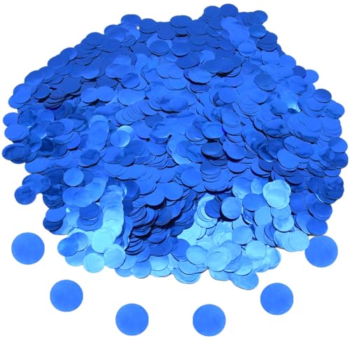 Hocansen 50g/1.76oz Runde Konfetti 15mm Tisch Papier Confetti Metallisch Folie Glitzer Konfetti Streudeko Pailletten Tischkonfetti in Hochglanz für Party Dekoration (Blue/ZX-YX) von Hocansen