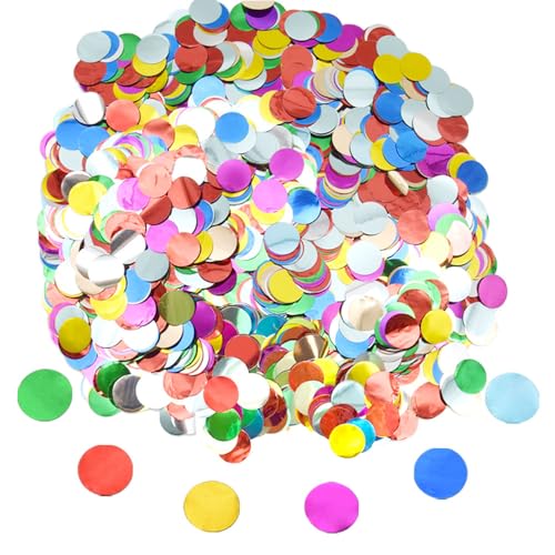 Hocansen 50g/1.76oz Runde Konfetti 15mm Tisch Papier Confetti Metallisch Folie Glitzer Konfetti Streudeko Pailletten Tischkonfetti in Hochglanz für Party Dekoration (Color/ZX-YX) von Hocansen