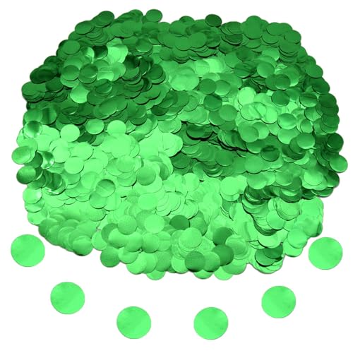 Hocansen 50g/1.76oz Runde Konfetti 15mm Tisch Papier Confetti Metallisch Folie Glitzer Konfetti Streudeko Pailletten Tischkonfetti in Hochglanz für Party Dekoration (Green/ZX-YX) von Hocansen