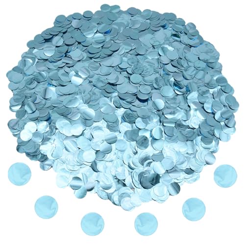 Hocansen 50g/1.76oz Runde Konfetti 15mm Tisch Papier Confetti Metallisch Folie Glitzer Konfetti Streudeko Pailletten Tischkonfetti in Hochglanz für Party Dekoration (Light Blue/ZX-YX) von Hocansen