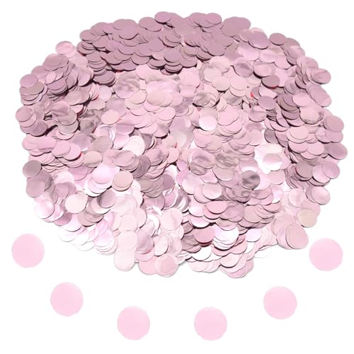 Hocansen 50g/1.76oz Runde Konfetti 15mm Tisch Papier Confetti Metallisch Folie Glitzer Konfetti Streudeko Pailletten Tischkonfetti in Hochglanz für Party Dekoration (Pink/ZX-YX) von Hocansen