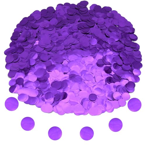 Hocansen 50g/1.76oz Runde Konfetti 15mm Tisch Papier Confetti Metallisch Folie Glitzer Konfetti Streudeko Pailletten Tischkonfetti in Hochglanz für Party Dekoration (Purple/ZX-YX) von Hocansen