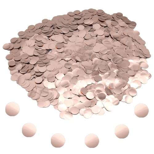 Hocansen 50g/1.76oz Runde Konfetti 15mm Tisch Papier Confetti Metallisch Folie Glitzer Konfetti Streudeko Pailletten Tischkonfetti in Hochglanz für Party Dekoration (Rose Gold/ZX-YX) von Hocansen