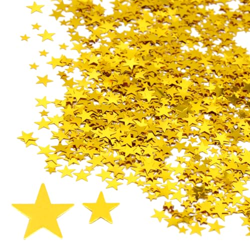 Hocansen 60g Stern Konfetti 6mm und 10mm Glitter Stars Konfetti Metallisch Folie Sterne Pailletten Holografische Tisch Confetti Party Dekoratio (Gold/ZX) von Hocansen