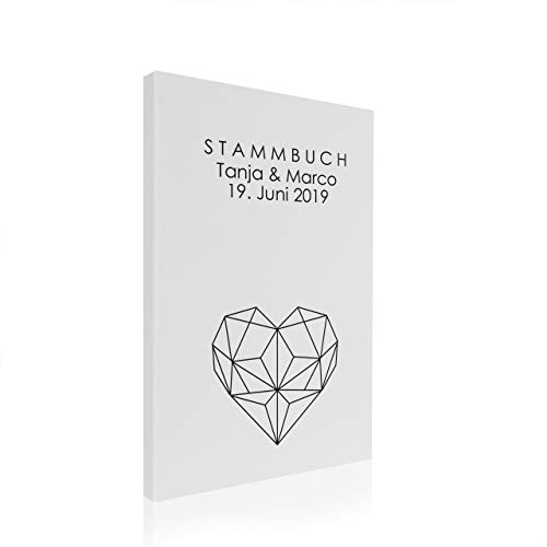 Hochzeitideal – Personalisiertes Stammbuch der Familie Nr. 146 weiß DIN A4 - Buchbinderleinen Stammbuch Hochzeit - Familienbuch Standesamt mit 4-fach Ringmechanik & 3 Klarsichthüllen von Hochzeitideal