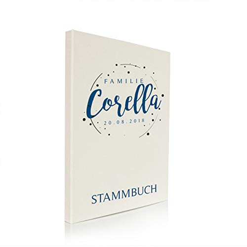 Hochzeitideal Stammbuch der Familie A4 inkl. Personalisierung Bezug Leinen Nr. 182 (Creme) von Hochzeitideal