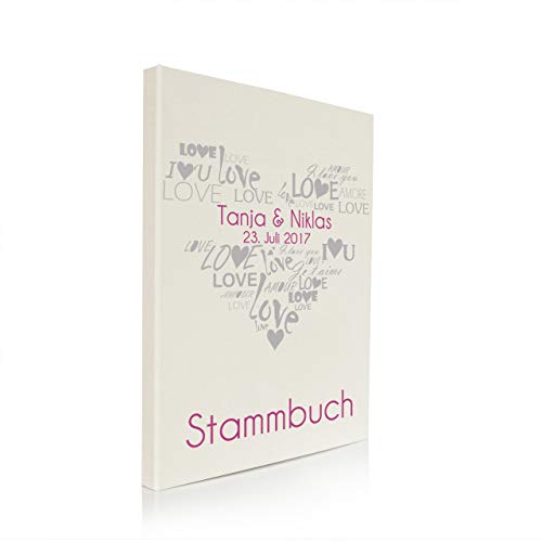 Hochzeitideal Stammbuch der Familie A4 inkl. Personalisierung Bezug Leinen Nr. 21 (Creme) von Hochzeitideal