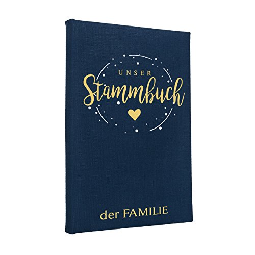 Hochzeitideal – Stammbuch der Familie Corella dunkelblau 21,0 cm x 15,0 cm - Buchbinderleinen Hochzeit - Familienbuch Standesamt mit 6-Fach Ringmechanik für Urkunden mit Behördenlochung von Hochzeitideal