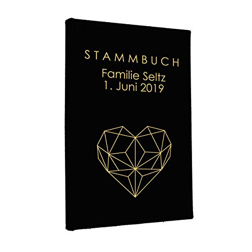 Hochzeitideal – Stammbuch der Familie Nr. 146 schwarz 21,0 cm x 15,0 cm - Buchbinderleinen Stammbuch Hochzeit - Familienbuch Standesamt mit 6-Fach Ringmechanik für Urkunden mit Behördenlochung von Hochzeitideal