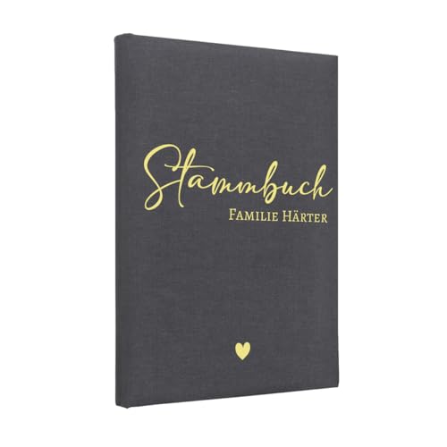 Stammbuch der Familie 'Claudi' Nr. 303 inkl. Personalisierung (A5, Dunkelgrau) von Hochzeitideal