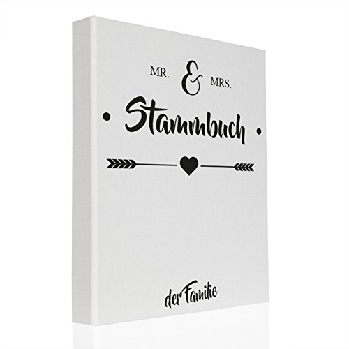 Hochzeitideal Stammbuch der Familie Serie Mr und Mrs A5 weiß von Hochzeitideal