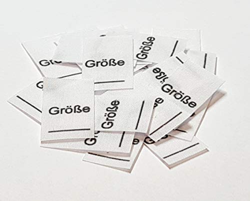 Hödtke Vertrieb 25 Textiletiketten Größe_ (Mischband - Schrift Arial) von Hödtke Vertrieb