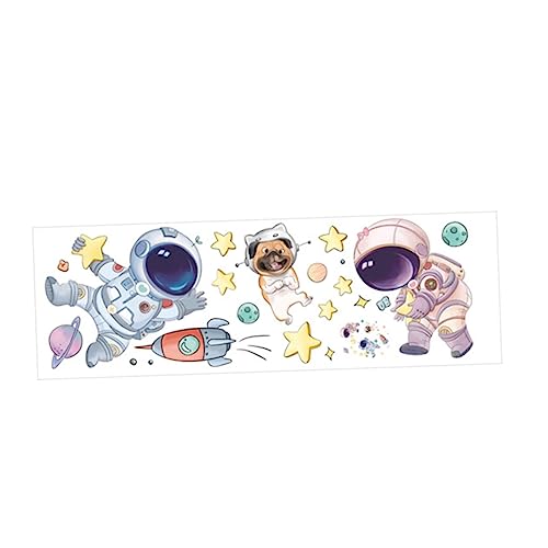 Hoement 1 Blatt Astronauten Cartoon Kinder Hintergrund Dekoration Abnehmbarer Aufkleber von Hoement