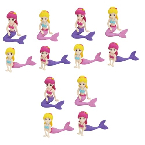 Hoement 12 Stk schöner Tortenaufleger birthday cake decoration mermaid cake topper Tortendeko Set Dekorationen Meerjungfrau-Desktop-Ornamente Hochzeitsdekoration Kuchen eingelegte Karten von Hoement