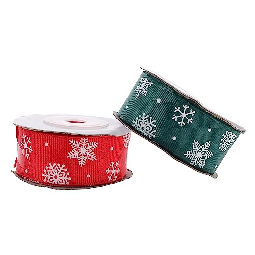 Hoement 2 Rollen Weihnachtsband ribbon bandfeile weihnachtgeschenke weihnsgeschenke christmas decoations Wickelband Weihnachts-DIY-Band Weihnachten Geschenkbänder Feiertagsband Polyester von Hoement