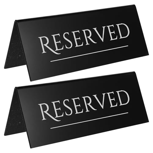 Hoement 2 Stück Reservierte Tischschilder, Schwarze Reservierte Sitzplatzschilder Für Hochzeitsstühle, V-förmiges Acryl, Reserviertes Schild Für Hochzeit, Restaurant, Zeremonie, von Hoement