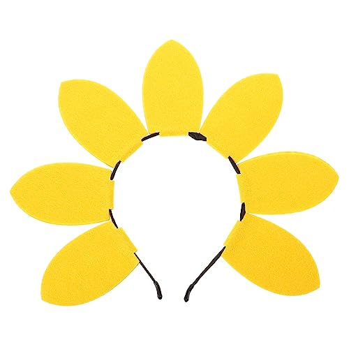 Hoement 2st Sonnenblumen-stirnband Gänseblümchen-haar-accessoires Kopfbedeckung Stirnbänder Für Damen Boho-stirnband Sonnenblumen-haarband Süßer Damenkopfschmuck Sonnenblumenkrone Vlies von Hoement