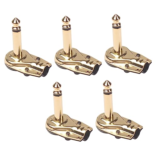 Hoement 5St Effektpedalanschluss Gitarren-Hardware Klinkenpedale für Gitarre Koppleranschlüsse für Gitarreneffektpedale E-Gitarren-Part Koppler für Gitarren-Effektpedale Golden von Hoement