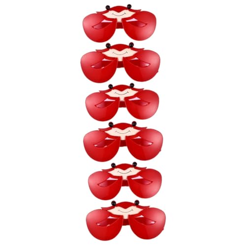 Hoement 6 Stk Krabbengläser the hallow halllowen hubrig ostern party brillen kindergläser Karikatur Requisiten Brillen rote Sonnenbrille Gadget Partybrille Hawaii-Party-Brille Plastik von Hoement