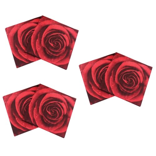 Hoement 60 Blatt Serviette für die Party Rotes Dekor rote Servietten Hochzeitsfeier Serviette Papierservietten dekorativ evengers hochzeitslaken papierhandtuch Party liefert Serviette von Hoement