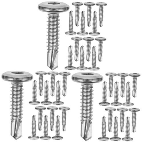 Hoement 60 Stk Leitplankenschrauben Sicherheitszaunschrauben Fensterschrauben Haustorschrauben Metallschraube Für Tor Metallschrauben Für Tor Kleine Schrauben Rostfreier Stahl Silver von Hoement