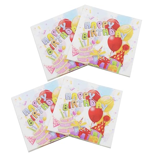 Hoement 80 Blatt Geburtstag Servietten kinder servietten rosa zum geburtstag dekorationen party sachen party supplies personalisierte Cocktailservietten Mittagsservietten Papier von Hoement