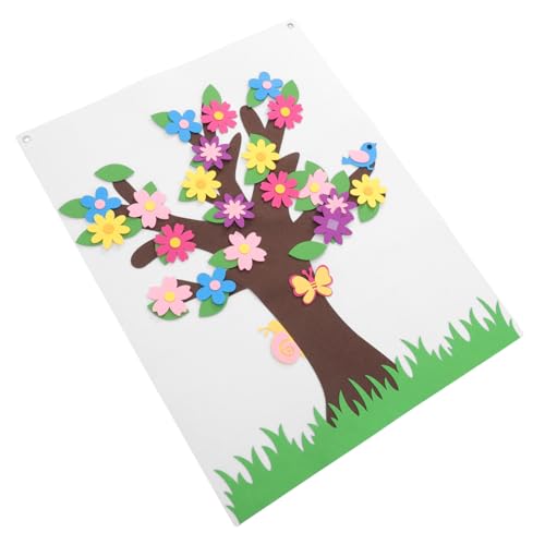 Hoement Kleinkinder Baum Wandaktivitätsspiele Lernspielzeug Pädagogisches Kinder Fühlten Wandkunst für Dekoration Klassenzimmer Requisiten Wandaktivitäten Filzblumenbaum von Hoement