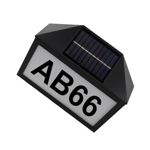 Hoement Tür Licht LED-Solarleuchten Nummer der Solarlichttür Adressschild Solarleuchte Plakette mit Hausnummer Solar-Nummernschild-Licht Hausnummernschild Solarlampe Stk Black von Hoement