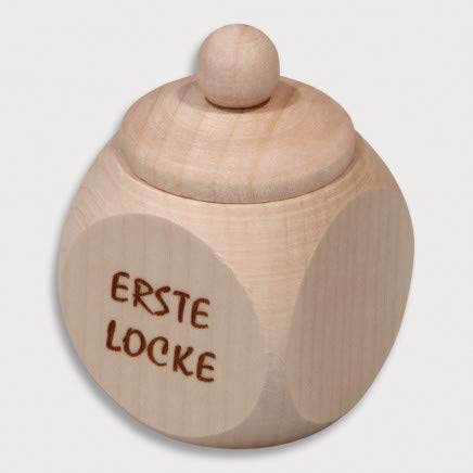 2X HOFMEISTER® Holzdose, Haardose Erste Locke (Einbrand) 4x4x6 cm, mit Schraubverschluss aus Ahorn-Holz von Hofmeister Holzwaren