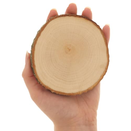 HOFMEISTER® Holzscheiben mit Rinde, Untersetzer, rund, unlackiert aus Holz 10 cm von Hofmeister Holzwaren