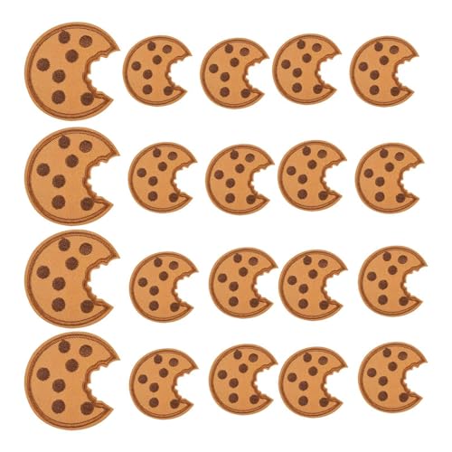 20 Stück Keks-Aufnäher Zum Aufbügeln Keks-Stickerei-Stoffflicken Cookies Kekse Bestickter Niedliche Cartoon-Aufkleber Kleidungsdekorationsflicken Zum Dekorieren Oder Reparieren Von Kleidung von Hogvinnatil