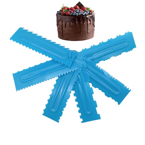 Hogvinnatil Kuchenschaber, Kuchenschaber Glätter | 6er-Pack Kuchenschaber mit Motiven - Kuchenglätter-Werkzeug, Kuchendekorations-Glasurschaber, Bankschaber zum Backen von Kuchencreme von Hogvinnatil